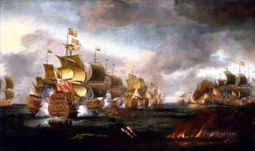 Buque de guerra Painting - La batalla de Lowestoft 3 de junio de 1665 Enfrentamiento entre las flotas inglesa y holandesa por Adriaen Van Diest